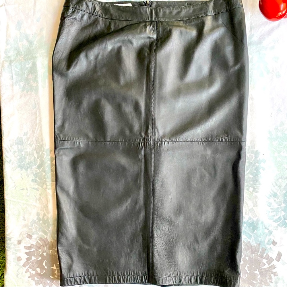 💖Elizabeth Black Leather Pencil Skirt